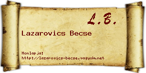 Lazarovics Becse névjegykártya